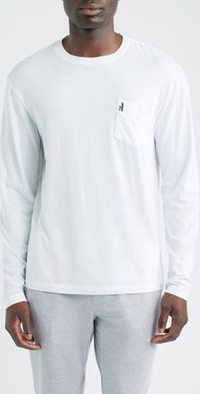 Johnnie-O Surfer Dude Long Sleeve Pocket T-Shirt in White at Nordstrom, Size Xx-Large