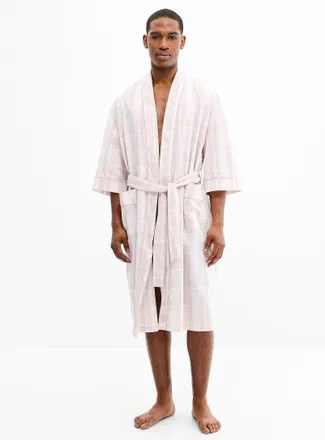 Majestic Mens Lightweight check robe