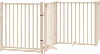 vidaXL vidaXL Cancelletto per cani con porta pieghevole 4 pannelli 320 cm in legno massello di abete