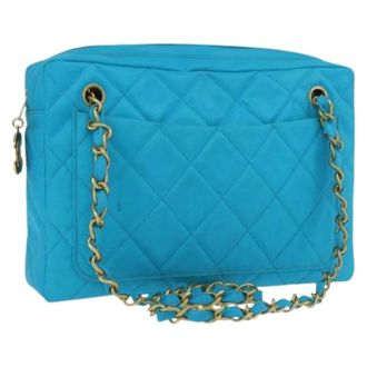 Chanel Pre-owned Nylon Shoulder Bag - Dames - Pre-owned - Blauw - Maat: ONE Size Nylon