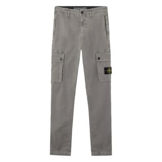 Stone Island Broeken, Heren, Grijs, W32, Katoen, Cargo Broek