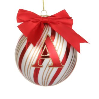 KASANOVA Pallina Natale con lettera A 10 cm Circus rosso