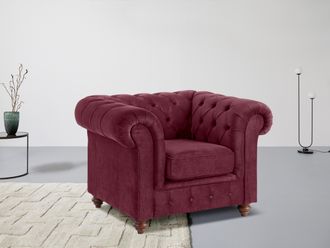 HOME AFFAIRE Sessel »Chesterfield B/T/H: 105/69/74 cm« mit hochwertiger Knopfheftung, auch in Leder