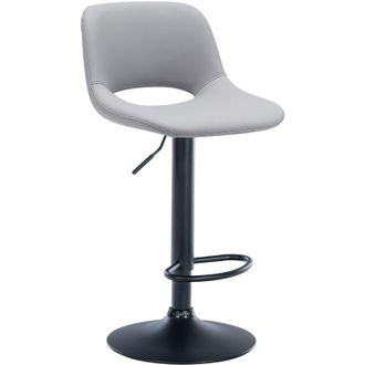 Clp Taburete De Bar Camden En Polipiel Gris Metal Negro Mate