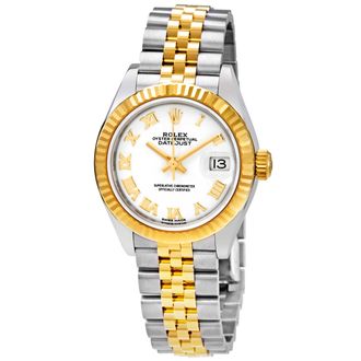 Rolex Datejust White Dial Automatic Ladies Steel and 18K Yellow Gold Jubilee Watch 279173WRJ