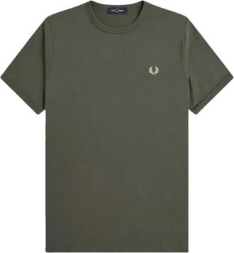 Fred Perry Ringer T-shirt - Heren - T-shirts - Groen - XL - Katoen - Tops