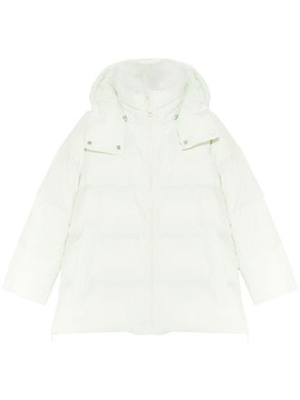 Yves Salomon shearling-trimmed down jacket - women - Lambs Wool/Polyamide/Duck Feathers/Duck Down - 36 - Green
