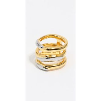 Bimba & Lola Textured Two-Tone Triple Ring in Multigold at Nordstrom, Size 16