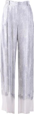 Ermanno Scervino Grijze Broek - Dames - Wijde Broeken - Paars - S - Broeken
