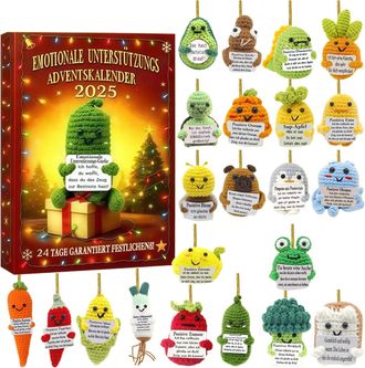 Generic Emotional Support Advent Calendar 2025,24 Days Christmas Advent Calendar with 24 Unique Emotional Support Tools, Daily Surprise Christmas Countdown Ca