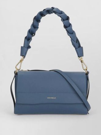 Coccinelle leather shoulder bag braided handle hardware