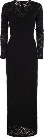 Max Mara Abito lungo a maniche lunghe - Nero