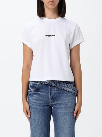 Alexander Wang T-shirt in cotone a girocollo con logo a contrasto