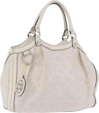 Gucci Pre-owned Vintage Tote Bag - Dames - Vintage Handtas - Wit - ONE Size - Leer - Vintage