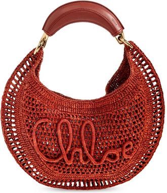 Chlo&eacute; Tassen, Dames, Rood, ONE Size, Leer, Zomer Banana Hobo Tas