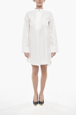 Givenchy Chemisier DAY in Popeline con Collo Coreano e Pince Posteriore Givenchy
