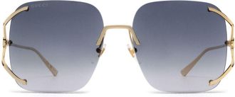 Gucci Interlocking G sunglasses - women - Metal - 60 - Gold