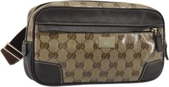 Gucci Pre-owned Belt Bags, female, Beige, Size: ONE SIZE Pre-owned Vintage GG Canvas Shoulder Bag