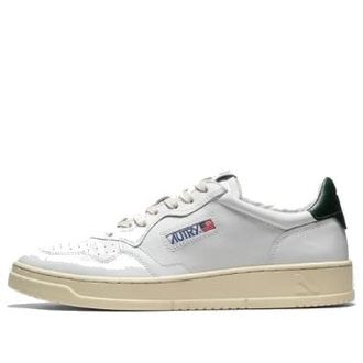 Autry Autry Medalist Leather Low White Dark Green AULM-LL47