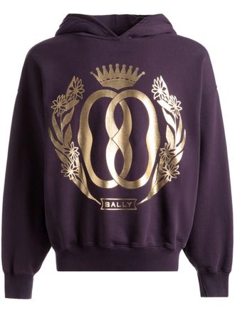 Bally Hoodie met logoprint - Paars
