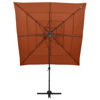 Berkfield Home 4-Tier Parasol with Aluminium Pole Terracotta 250x250 cm