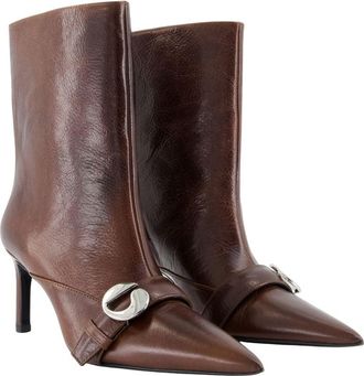 Coperni Womens Leather Belt-Detail Boot Brown Calfskin