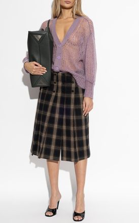 The Attico Plaid Pattern Skirt, Womens, Brown
