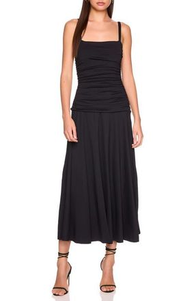 Susana Monaco Ruched Sleeveless Maxi Dress in Black at Nordstrom, Size X-Small