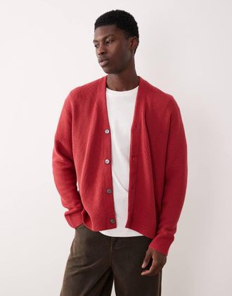 Abercrombie & Fitch Cardigan lavorato rosso
