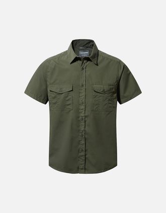 Craghoppers Mens Craghoppers Mens Kiwi Short-Sleeved Shirt - Green - Size: 38/Regular
