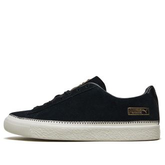 Puma Suede Trim Retro Low Tops Casual Skateboarding Shoes Unisex Black 369639-01