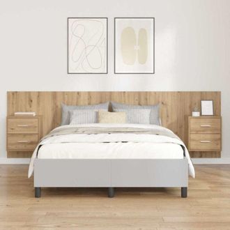 vidaXL vidaXL Testata con Comodino 3 pcs Rovere artigianale Legno multistrato