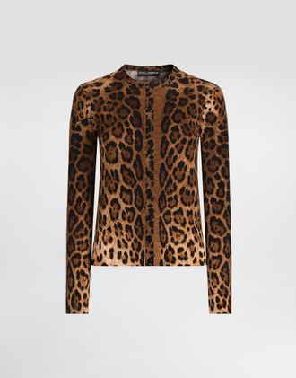 Dolce & Gabbana Leo-print Wool Cardigan - Woman Collection Animal Print 36