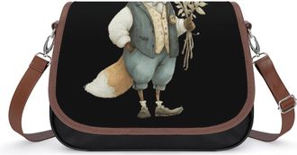 Generic Fox Gentleman Womens Crossbody Bag Fashion Shoulder Handbags Message Tote Bag with Adjustable Strap