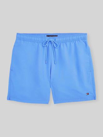 Tommy Hilfiger Regular Fit Badehose mit Logo Stitching in Blau, Gr&ouml;&szlig;e XXL
