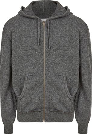 Maison Margiela Felpa con finitura spazzolata e zip - Grigio