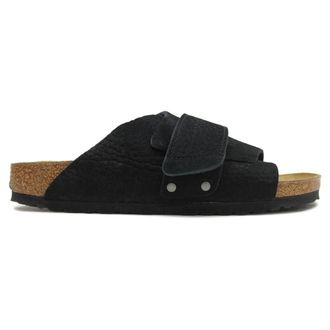 Birkenstock Kyoto Nubuck Leather Unisex Hook and Loop Sandals - Desert Buck Black - Size:UK 10.5