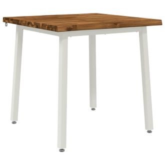 vidaXL 70 X 70 X 75 Cm Legno Di Acacia Massello Naturale E Bianco Vidaxl