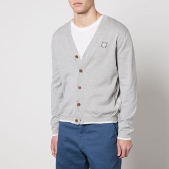 Maison Kitsun&eacute; Herenvest Maison Kitsune Bold Fox Head Patch Regular in Lichtgrijs