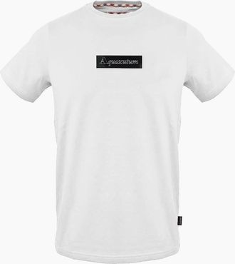 Aquascutum Mens Crew Neck Short Sleeve Regular Fit T-Shirt - White - Size: 2X large