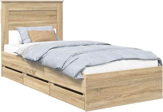 vidaXL Estructura De Cama Roble Sonoma 75 X 190 Cm Madera Ingenieril Vidaxl