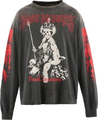 Saint Mxxxxxx graphic-print long-sleeve T-shirt - Black
