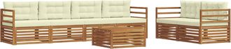 vidaXL Conjunto De Sof&aacute;s De Exterior 7 Uds. Natural Y Crema Vidaxl