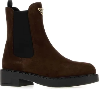 Prada Suede Ankle Boot - Brown