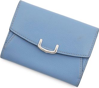 Cartier Light Blue Leather Coin Purse/Coin Case (Pre-Owned)