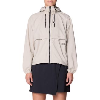 Mountain Hardwear Stryder Water Repellent Recycled Nylon Jacket in Oyster Shell at Nordstrom, Size X-Large