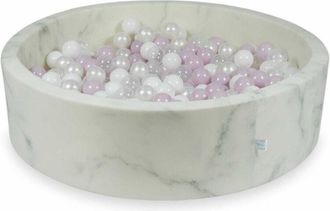 OEM Piscina Seca 110x30 M&aacute;rmol Con Bolas 400 Uds: Rosa Claro Perla, Blanco, Transparente, Perla