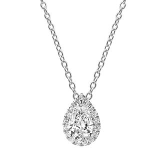 Grown Brilliance 14KT White Gold 0.60 Carat Lab Grown Diamond Pendant Necklace for Women