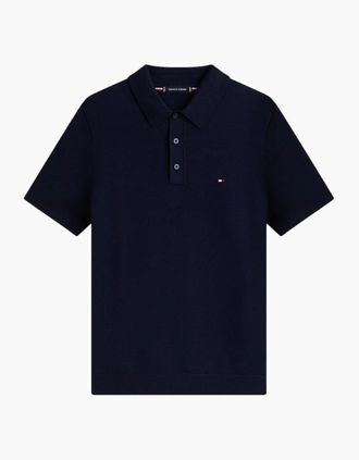 Tommy Hilfiger Mens Tommy Hilfiger Ess Cotton Knitted Polo DW5 Desert Sky - Black - Size: 42