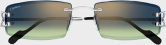 Cartier Men & apos;s Rimless Metal and Nylon Rectangle Sunglasses
